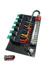 Race Car Fuse relay Panel Board 6 Circuits Color Coded Wiring Usa Made