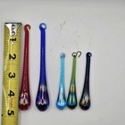 Sun Catcher Prism Unmarked Blenko Set Of 5 Red Green Blue 2 5   3 3  Blown Glass
