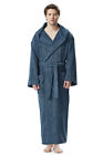 Men s Long Hooded Ankle Length Turkish Cotton Bathrobe Robe