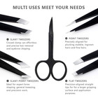 Tweezers Set 5-piece - Professional Stainless Steel Tweezers With Curved Scissor