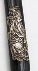 Japanese Meiji Period Lacquer   White Metal Overlay Pipe Case 19th Century