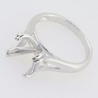10mm Round Shape Semi Mount Four Prong Set Ring 925 Sterling Silver Women Ring