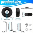 Luggage Wheels 2pcs 75x24mm Rubber Suitcase Replacement Kit Durable Repair