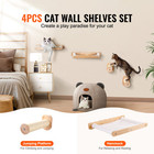 Wall Mounted Cat Shelves With 2 Jumping Posts   2 Hammocks Up To 40 Lbs