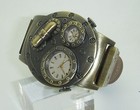 Steampunk Time Traveler  Industrial Dual Dial Time Zone Vintage Gmt Retro Watch