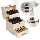 3 Tiers Essential Oil Storage Box  Wooden Display Case Wood Container Organizer