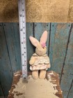 Vintage Cute Tiny Girl Bunny Rabbit Jointed Plush Stuffed Doll Easter