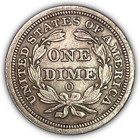 1853-o Seated Liberty Dime Almost Uncirculated Au Coin  Issues  27111