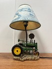 John Deere 1999 Resin Green Farm Tractor 16    Table Lamp   Field Country Shade