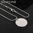 925 Sterling Silver Smooth Circular Pendant Necklace 4 Chains Fashion Jewelry