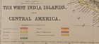 1882 Blackie Large Map West Indies Central America Jamaica Printed Color