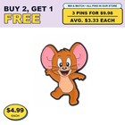 Happy Jerry Enamel Pin Cartoon Mouse Full Body Cute Lapel Pin Gift- Us Seller