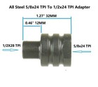 Steel 5 8x24 Thread To 1 2x28 Thread Convert Adapter With Free Crush Washer
