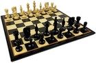 Black Russian 3 1 2  King Staunton Wood Chess Set W  Black   Maple Board 17 