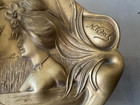 Antique Art Nouveau Figural Inkstand Tray     Signed N  Vidal