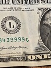 One Dollar Federal Reserve Note - Four Of A Kind Serial Number And Ink Bleed