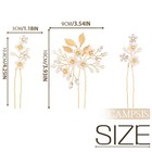 3 Pcs Gold Wedding Hair Pins Flower Bride Clips Accessories Women Bridesmaid