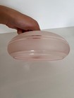Vintage Pink Opaline Glass Ceiling Light Shade - Round Lamp Globe Art Deco Style