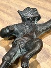 Antique Japanese Oni Bronze Figure Okimono Demon Sculpture 6   