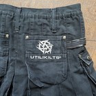 Vtg Mens Size 40 Black Utilikilt Embroidered Gothic Pleated Utility Duck Kilt