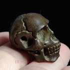 1 2 Inch Rare Old Chinese Bronze Carved Skull Figurine Statue Netsuke Collection