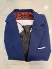Boys 4pc Formal Suit Teen Tuxedo Set Outfit Gentleman Outfit Navy Blue 8 Years