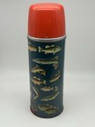 Vintage 1952 Aladdin Angler Vacuum Bottle Thermos 1 Quart With Nested Cups