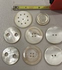 8 Antique Vtg Beautifully Carved White Mop Lg Buttons - 7 8    To 1-1 4    - Old Lot