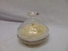 Vintage Powder Puff Cut Crystal Holder With Lid Made In Germany 4 25  X 3 5 