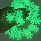 100pcs 3d Luminous Snowflake Stickers Glow In The Dark Wall Furniture Trim Decal