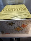 Vintage Wicker Laundry Hamper Mid Century Modern Floral Clothes Basket 1950 Read