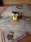 Vtg Ceramic Hand Painted Brown Owl Bedside Night Light Up Eyes Lamp Decor 60 70s