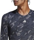 Adidas Techfit Allover Print Training Shirt Long Sleeve Black Mens Medium Hs9797