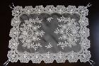 Handmade Beaded Pearl Lace Wedding Bridal Runner Placemats Passover Party
