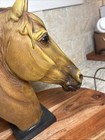 Resin Horse Head Bust Sculpture Statue Palomino Equestrian Tabletop Decor 12 