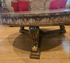Amalfi Breccia Marble Top Coffee Table Round Large 51  Italian French Style