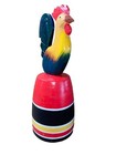 Southern Most Point Rooster Hand Carved Wood Tropical Sculpture Bird Decor