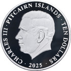 2025 Pitcairn Islands 5 Ounce Silver  10 Ocean Wonders Sea Turtle Ogp Coa