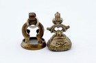 2 Pc Lot Antique Georgian Carved Quartz Intaglio Man Woman Watch Fob