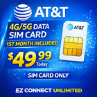 At t 4g 5g Unlimited Data Sim Card 4g Lte 5g Hotspot   1st Month Included  