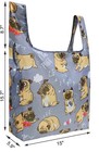 Lot Of 2- Pug Dog      Shopping Tote Bags -i Love Pugs -new Free Ship Puppies Dogs