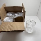 Set Of 4 Clear Acrylic Apothecary Jars With Lids Vanity Storage Canisters
