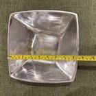 Vintage Hand Hammered Aluminum Square Bowl Mid Century Modern 8 5   