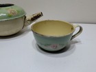    vintage    1930 s Tin Ohio Art Tea Set 3 Pc Floral Pattern Pre-war Childs Tea Set