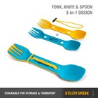 Uco Utility Spork Camping Spoon-fork-knife Utensil  2 Pack 2-pack  Teal ember