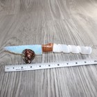Selenite Spiral Handle Opalite Blade Ornamental Knife   20467