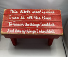 Vintage Red Wooden Child   s Step Stool    this Little Stool Is Mine      