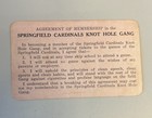 1939 Springfield Cardinals Knothole Gang Baseball Pass