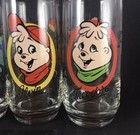 Set Of 4 Vintage 1985 Alvin And The Chipmunks   Chipettes Drinking Glasses