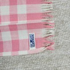 Vintage Cannon Tea Towel Kitchen Dish Rag Pink Gingham Linen Deadstock Set Of 2